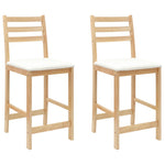 Spisestoler 2 Pcs Naturlig 40 X 47,5 X 99,5 Cm Solid Gummitre