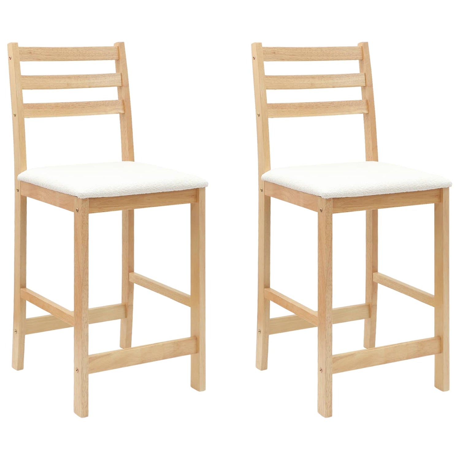 Spisestoler 2 Pcs Naturlig 40 X 47,5 X 99,5 Cm Solid Gummitre