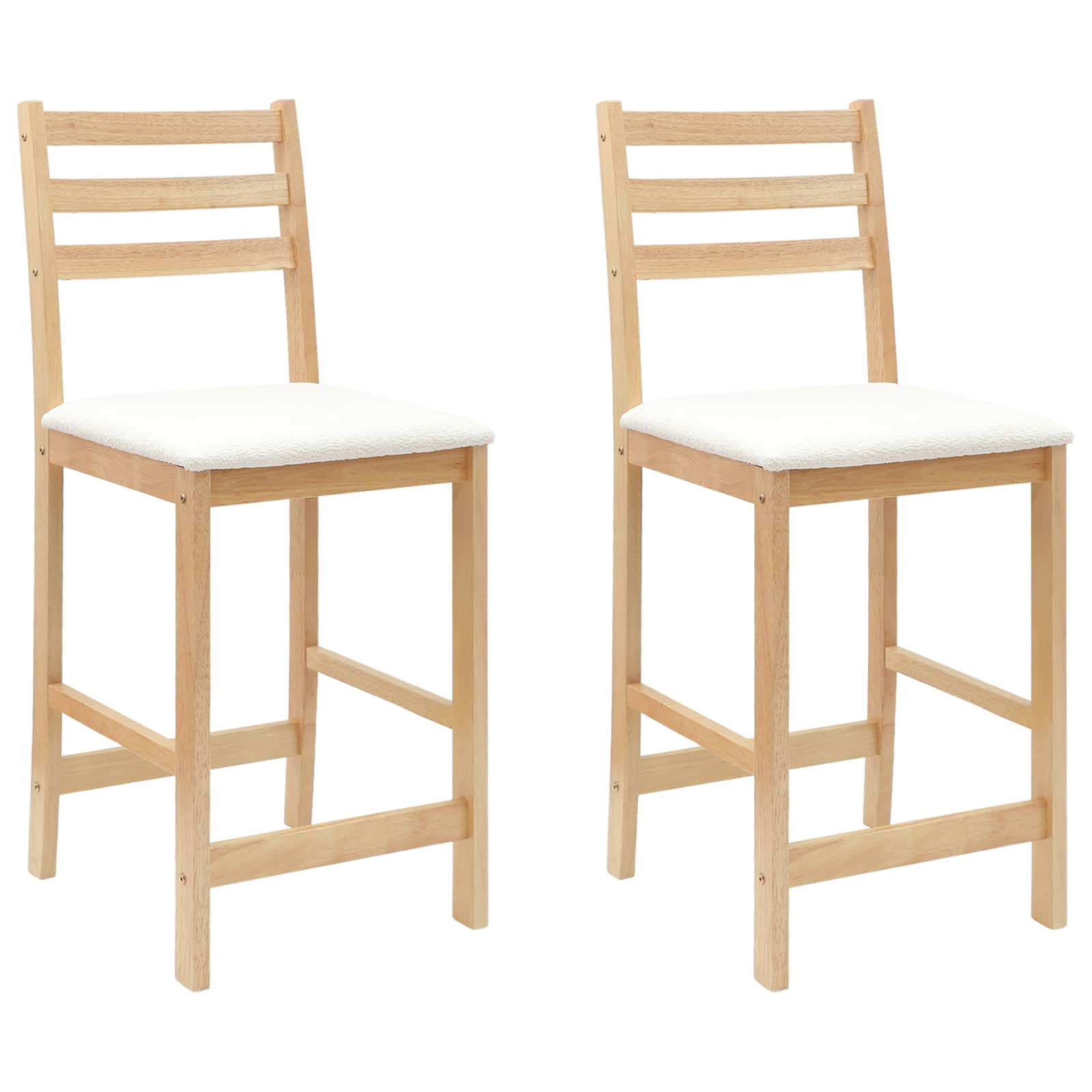 Spisestoler 2 Pcs Naturlig 40 X 47,5 X 99,5 Cm Solid Gummitre