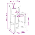 Spisestoler 2 Pcs Lys Brun 48 X 49 X 95 Cm Solid Gummitre
