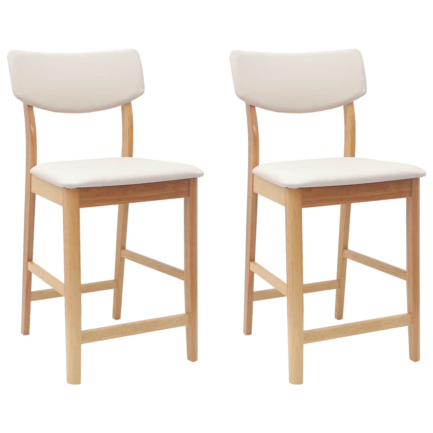 Spisestoler 2 Pcs Naturlig 48 X 49 X 95 Cm Solid Gummitre