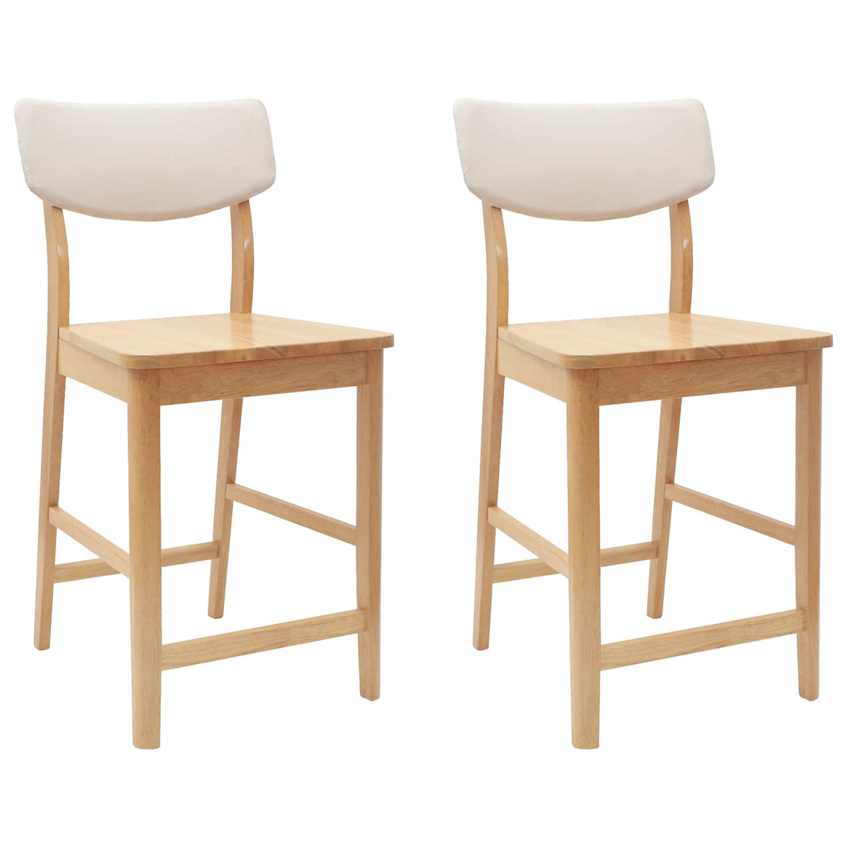 Spisestoler 2 Pcs Naturlig 48 X 49 X 95 Cm Solid Gummitre