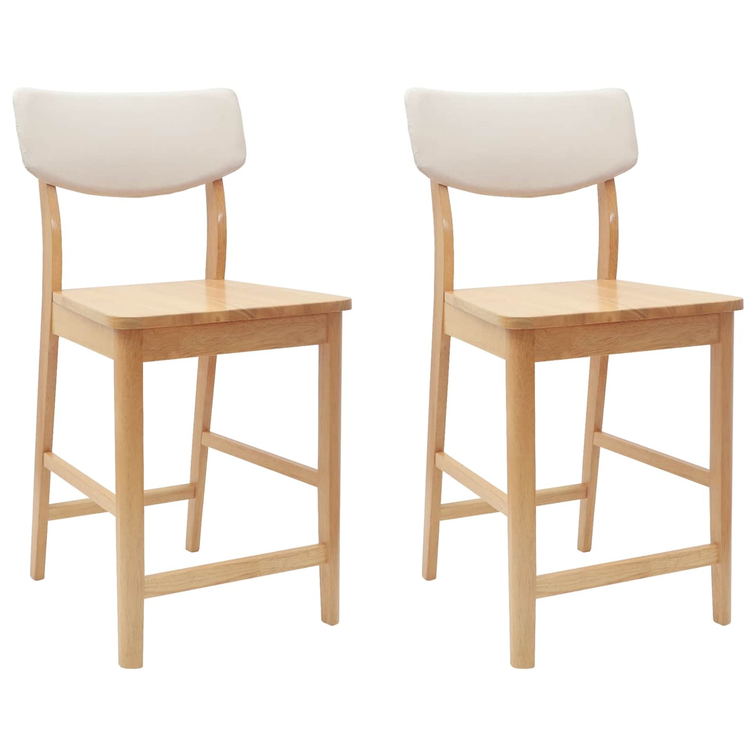 Spisestoler 2 Pcs Naturlig 48 X 49 X 95 Cm Solid Gummitre