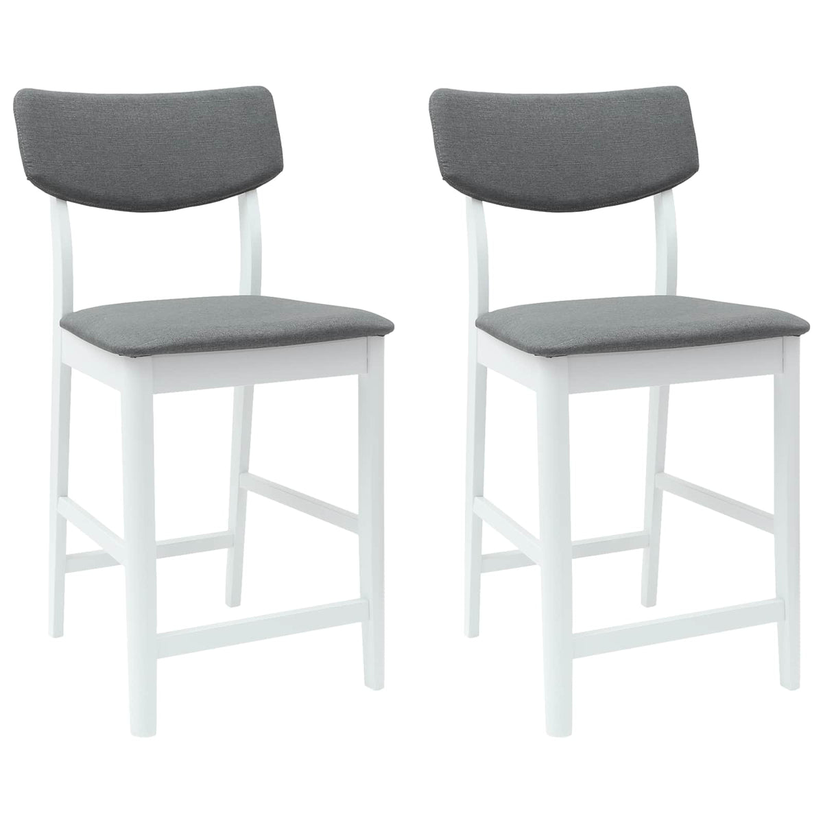 Spisestoler 2 Pcs Hvit 48 X 49 X 95 Cm Solid Gummitre