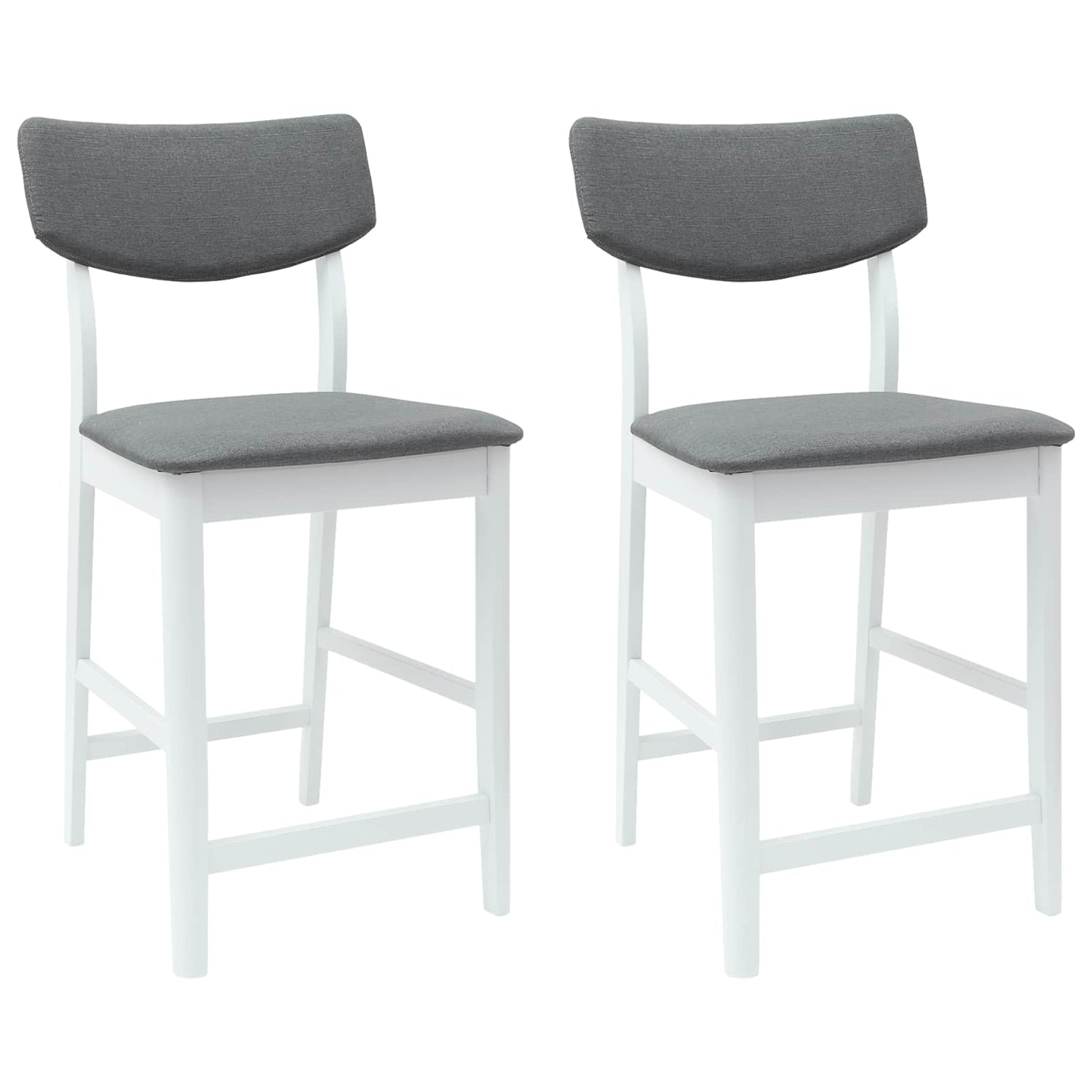 Spisestoler 2 Pcs Hvit 48 X 49 X 95 Cm Solid Gummitre