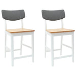 Spisestoler 2 Pcs Hvit 48 X 49 X 95 Cm Solid Gummitre