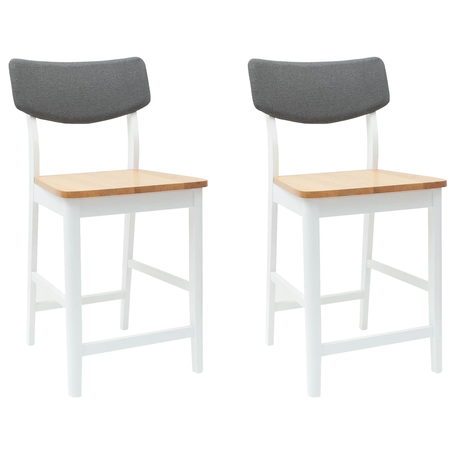 Spisestoler 2 Pcs Hvit 48 X 49 X 95 Cm Solid Gummitre