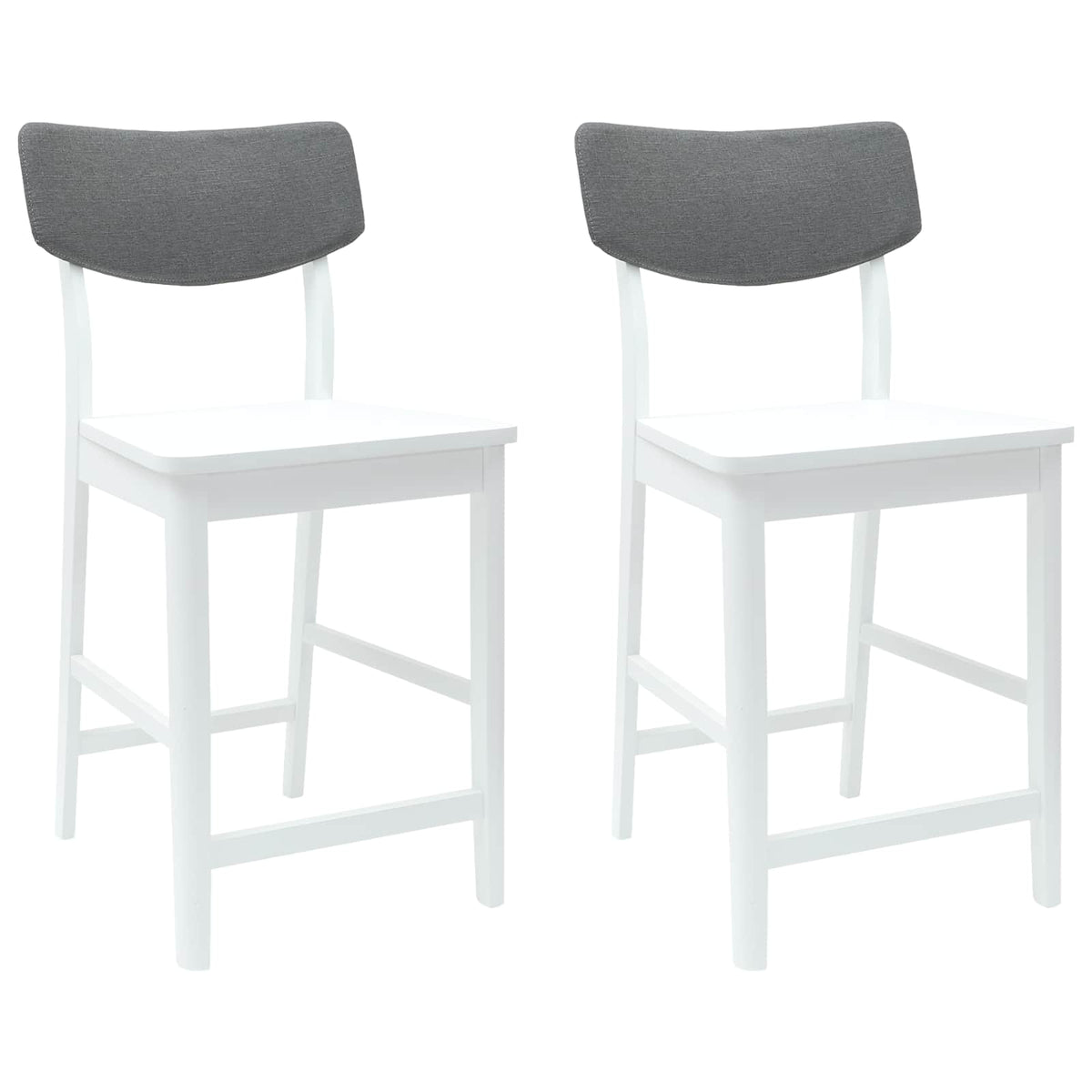 Spisestoler 2 Pcs Hvit 48 X 49 X 95 Cm Solid Gummitre