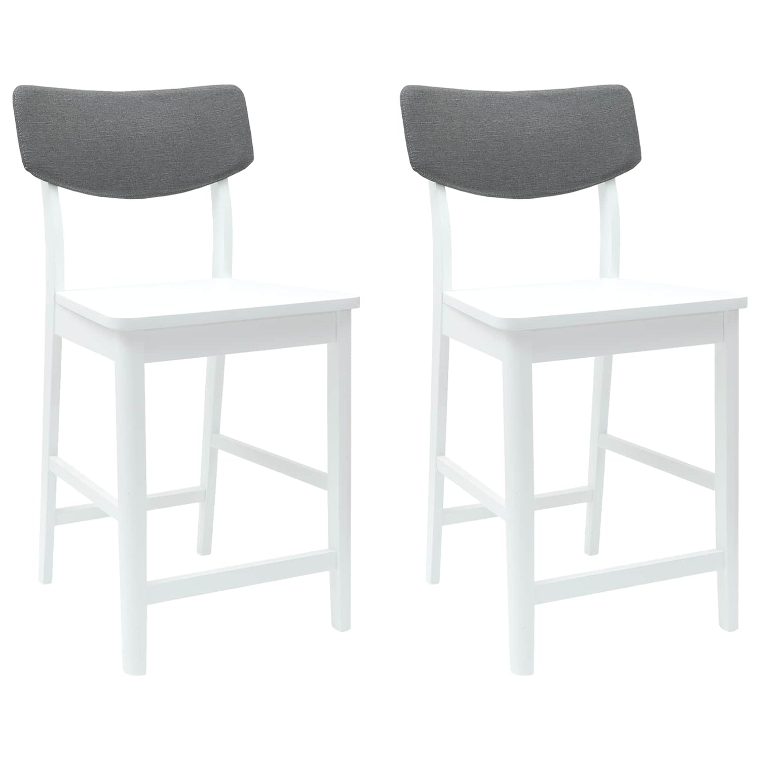Spisestoler 2 Pcs Hvit 48 X 49 X 95 Cm Solid Gummitre