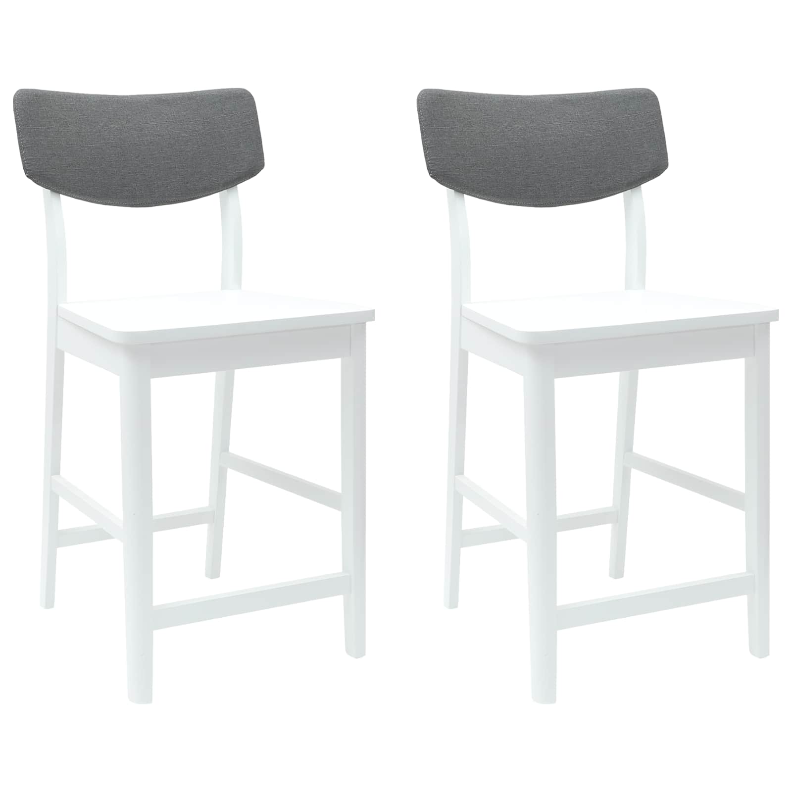 Spisestoler 2 Pcs Hvit 48 X 49 X 95 Cm Solid Gummitre