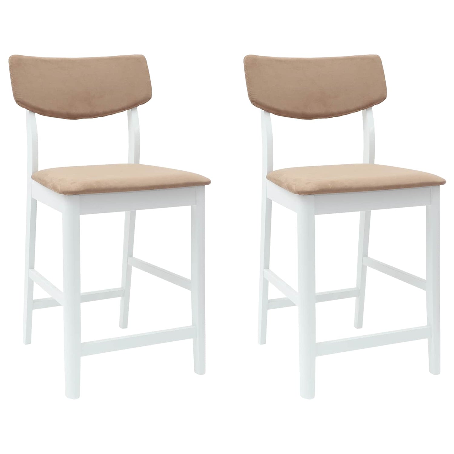 Spisestoler 2 Pcs Hvit 48 X 49 X 95 Cm Solid Gummitre