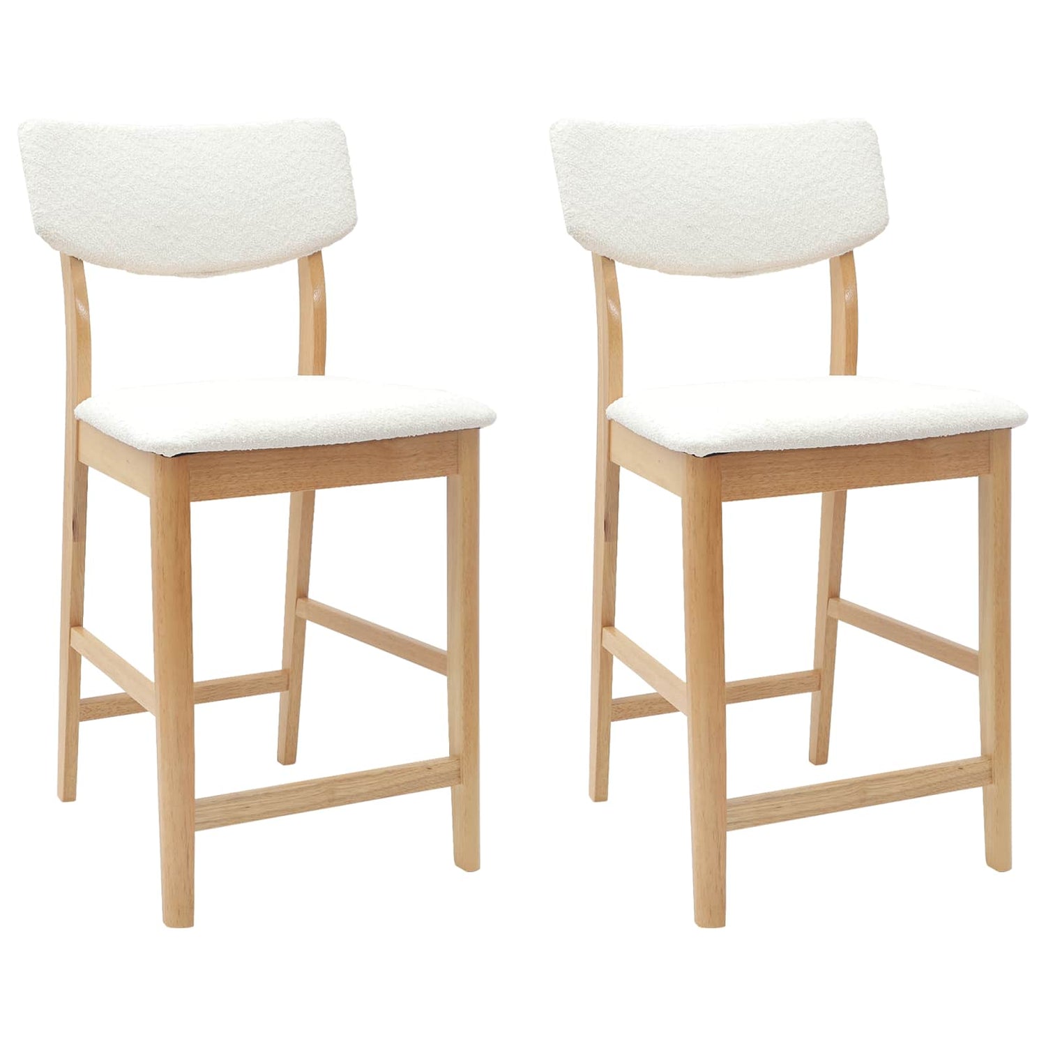 Spisestoler 2 Pcs Naturlig 48 X 49 X 95 Cm Solid Gummitre