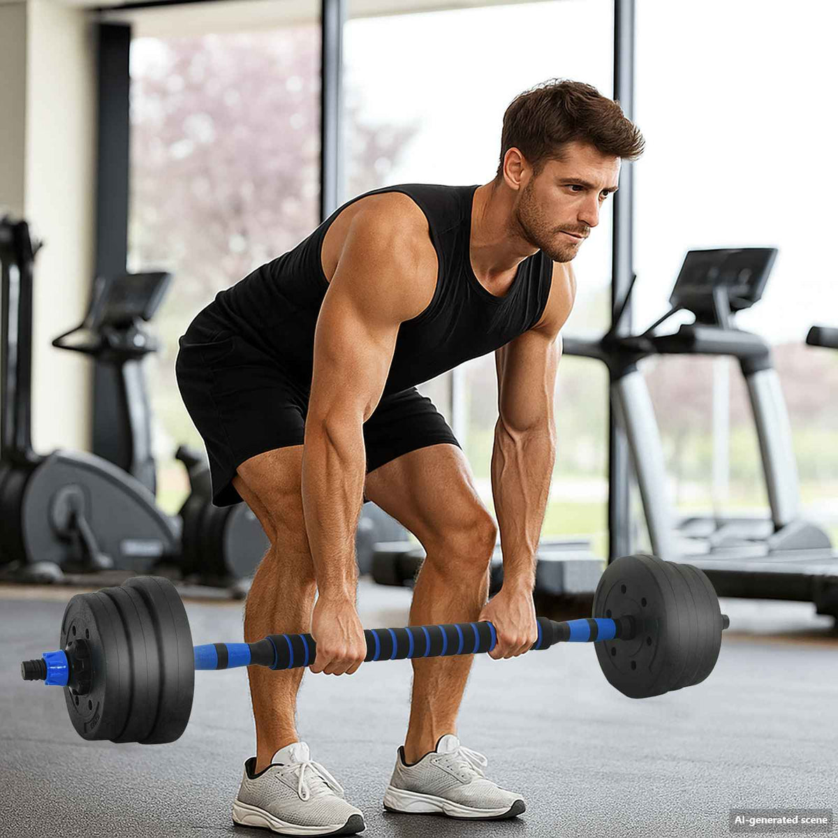 2-I-1 Manualsett 30Kg Svart Og Blå Sement Og Jernsand