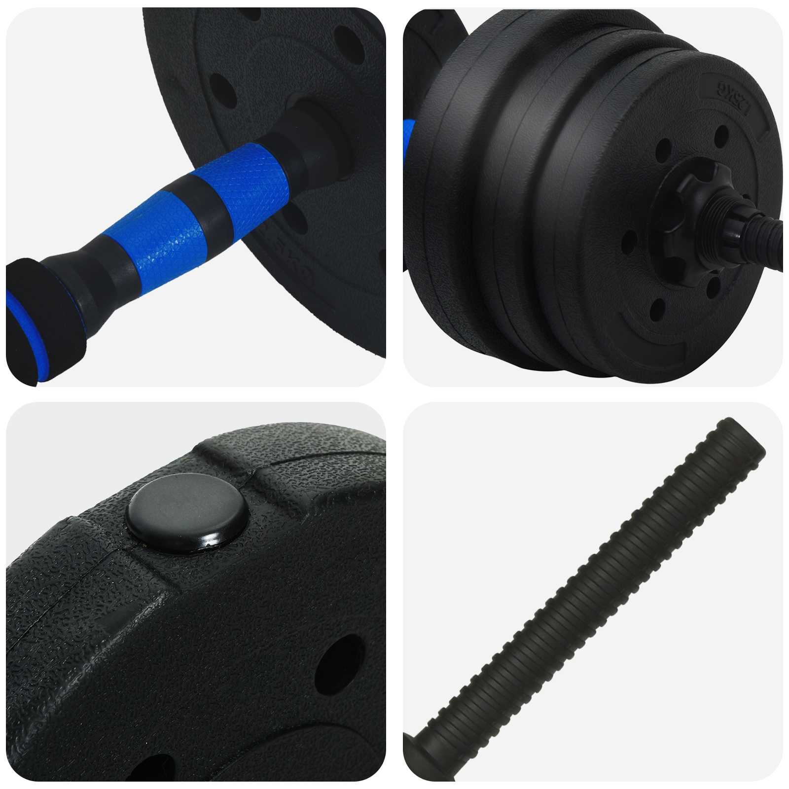 4-I-1 Manualsett 30Kg Svart Og Blå Sement Og Jernsand