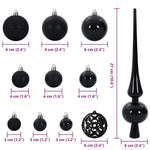 Julekule Sett Med 150 Led 61 Pcs Svart Plast