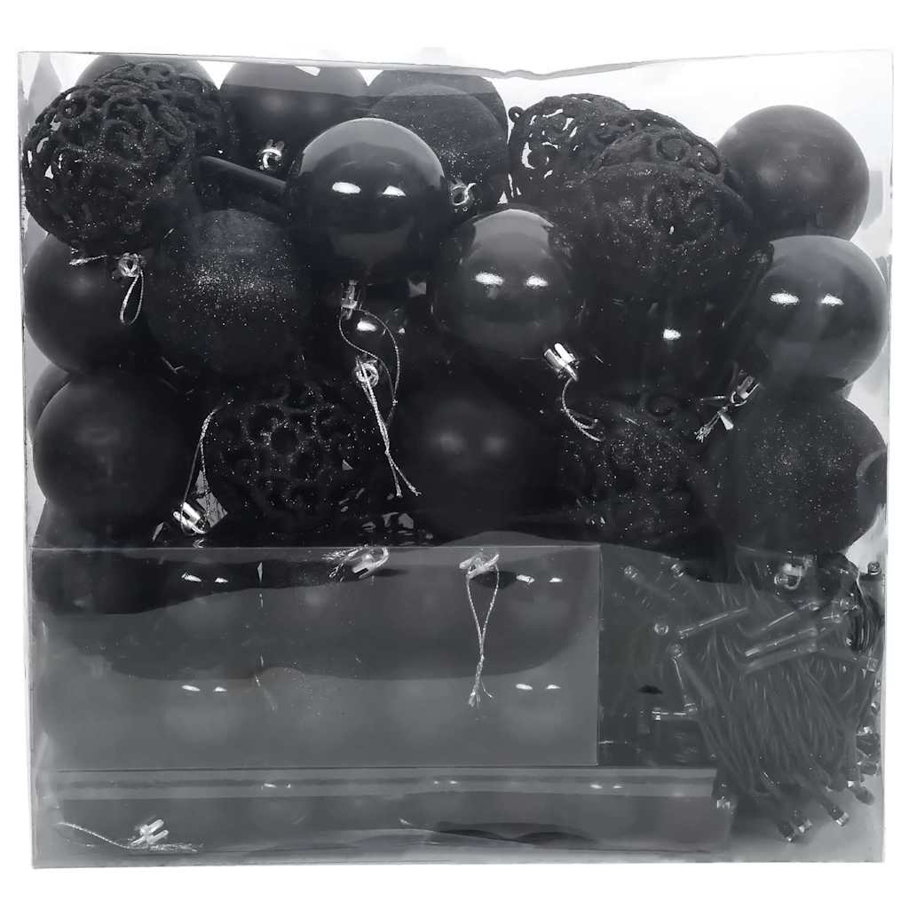 Julekule Sett Med 300 Led 120 Pcs Svart Plast