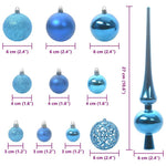 Julekule Sett Med 300 Led 120 Pcs Blå Plast