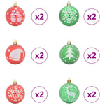 Julekule Sett 40 Pcs Gull Og Rød Plast