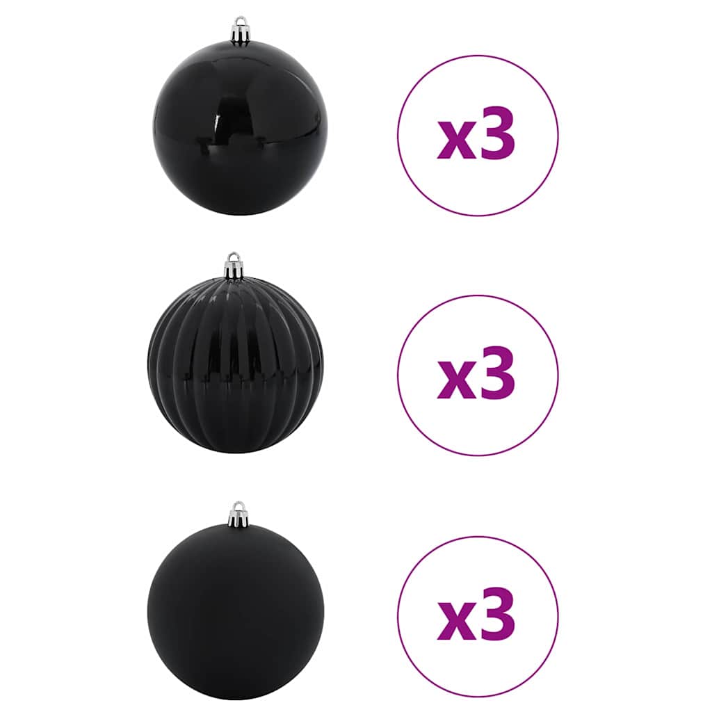 Julekule Sett 9 Pcs Svart Xl