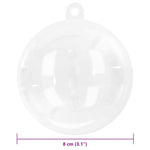 Julekule Sett 25 Pcs Gjennomsiktig Ø 8 Cm