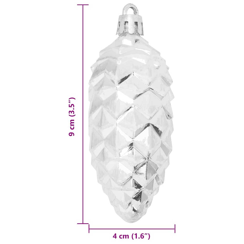 Julefuru Kongleball 40 Pcs Sølv