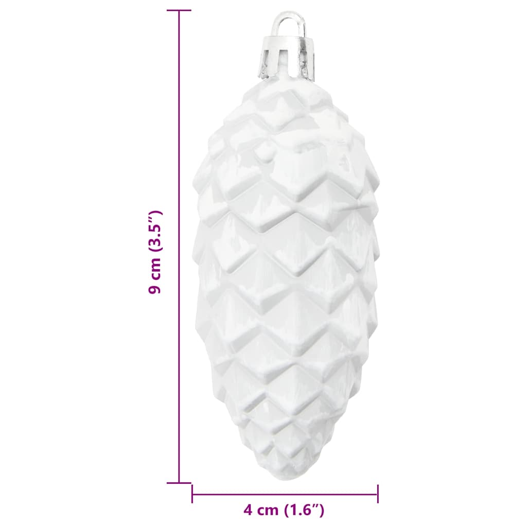 Julefuru Kongleball 40 Pcs Hvit