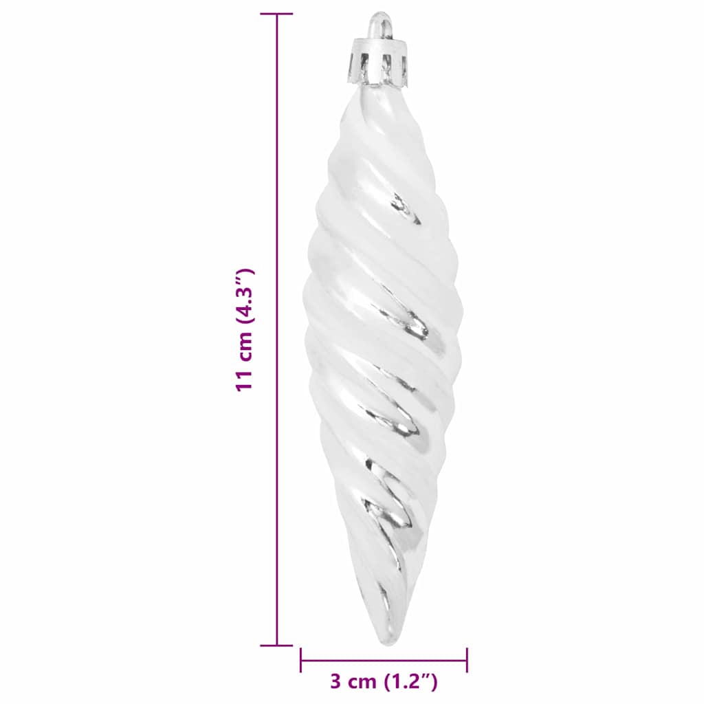 Jule Spiralformet Kule 40 Pcs Sølv