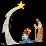 Julekrippe Scene Varmhvit 149 X32 X 127.5 Cm Polyester