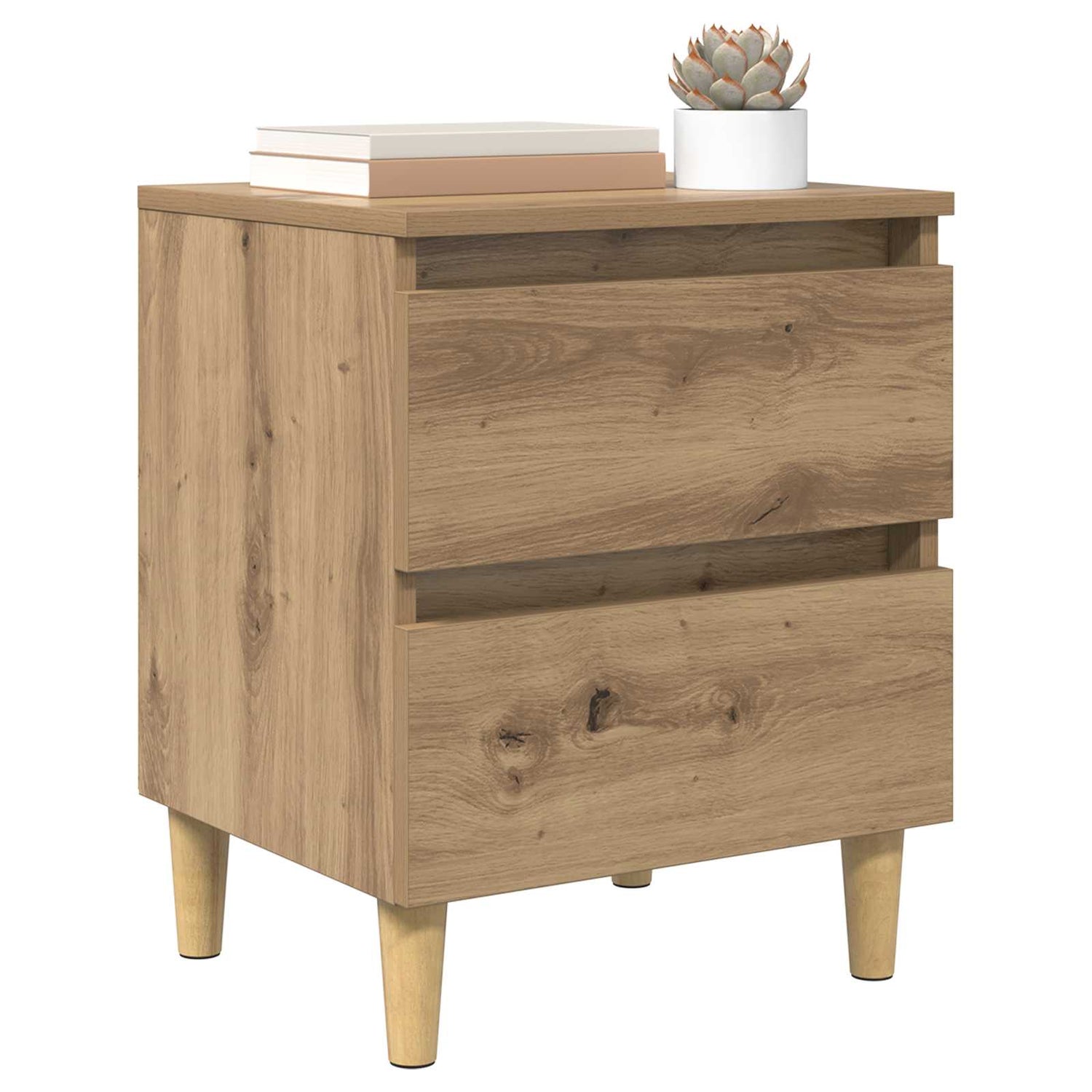 Sengeskap Med Skuff Artisan Eik 40 X 35 X 50 Cm Konstruert Tre