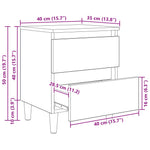 Sengeskap Med Skuff Artisan Eik 40 X 35 X 50 Cm Konstruert Tre