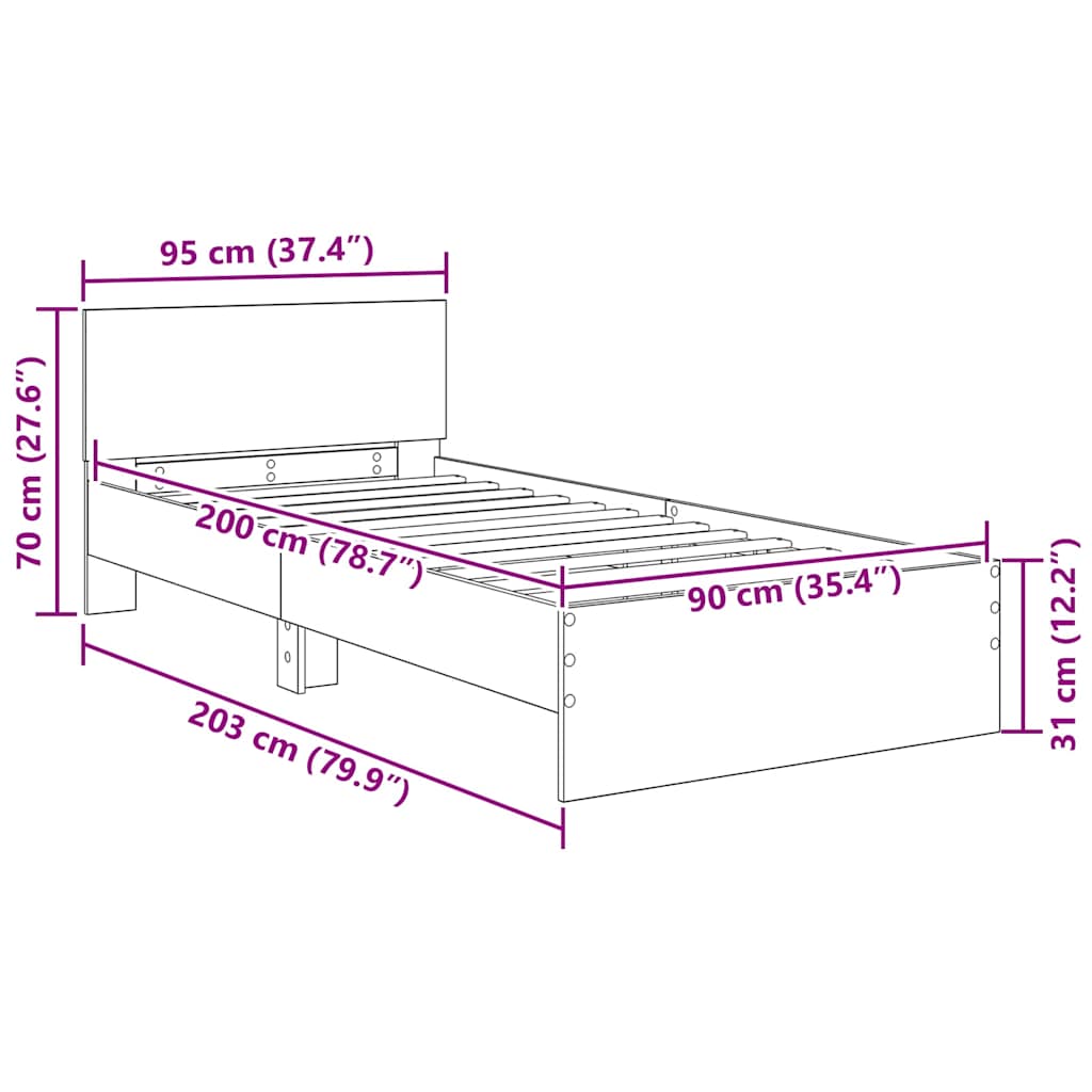 Sengestamme Artisan Eik 90 X 200 Cm Konstruert Tre