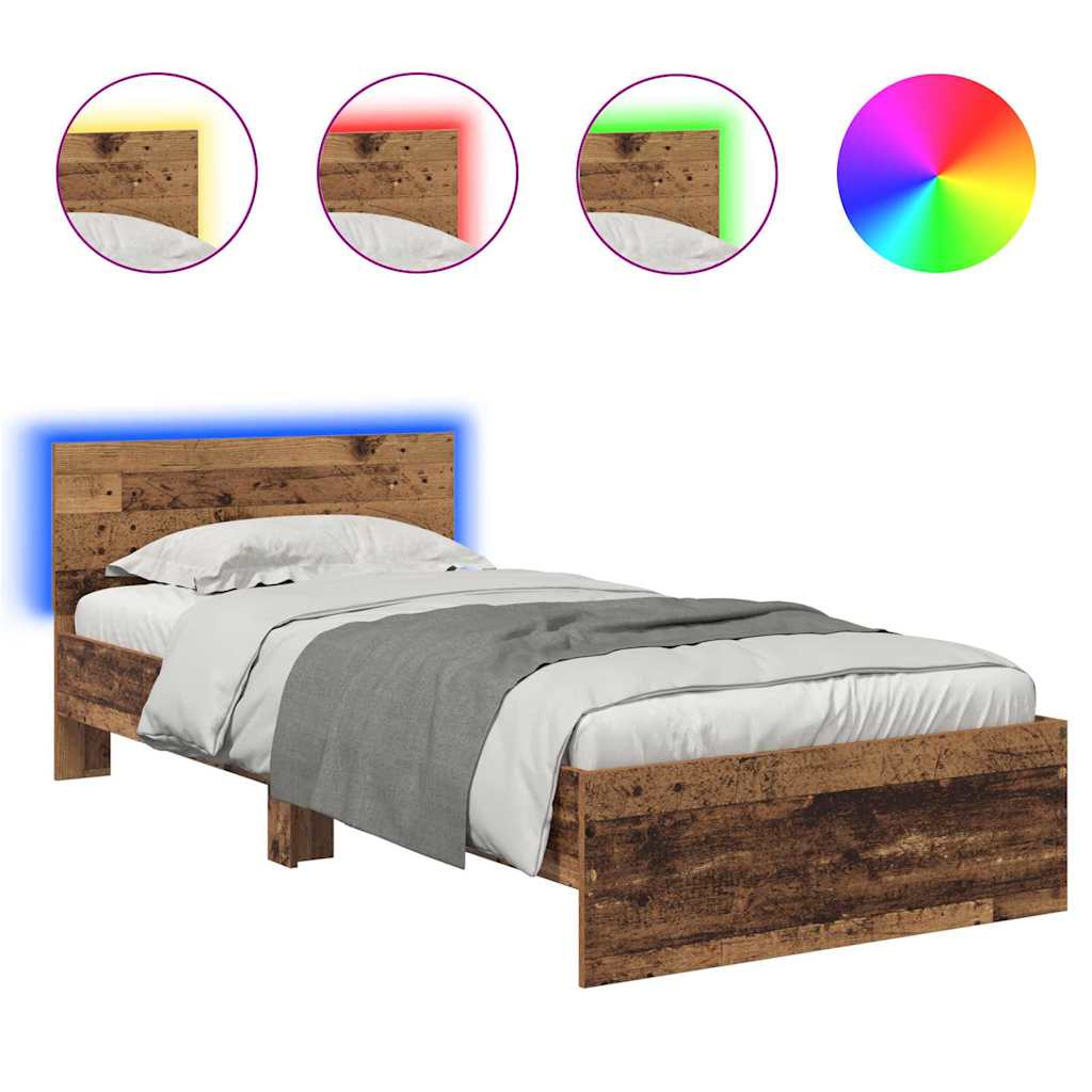 Sengestamme Med Hodegjerde Gamle Tre 90 X 190 Cm Konstruert Tre