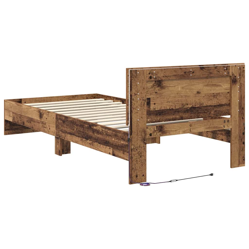 Sengestamme Med Hodegjerde Gamle Tre 90 X 190 Cm Konstruert Tre