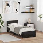 Sengestamme Med Hodegjerde Svart Eik 75 X 190 Cm Konstruert Tre