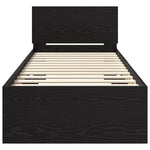 Sengestamme Med Hodegjerde Svart Eik 75 X 190 Cm Konstruert Tre