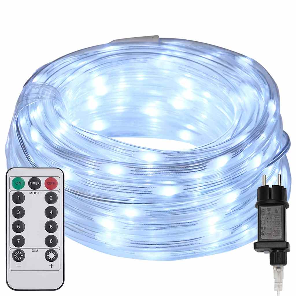 Lyskabel Med 240 Led Kald Hvit 10 M Pvc