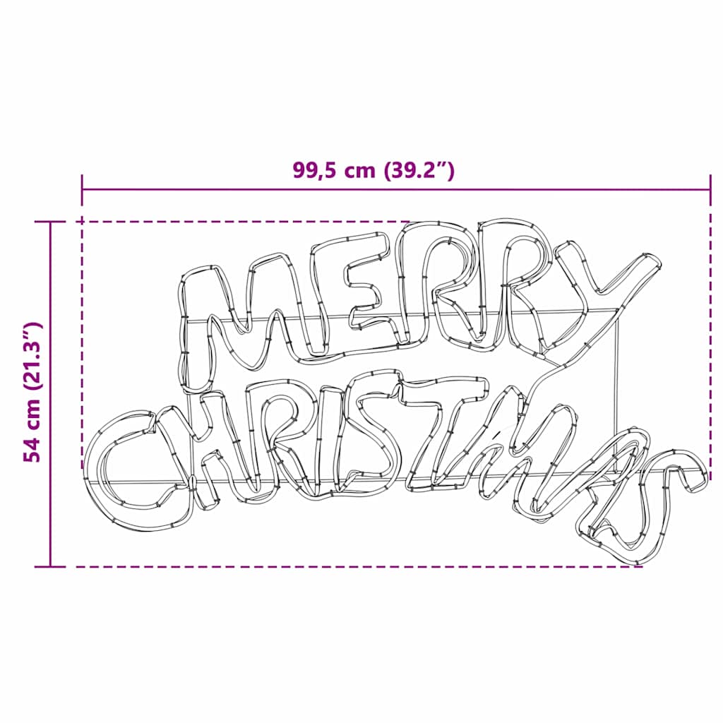 Jule Skilt Med 240 Led Flerfarget 100 X 50 Cm Pvc