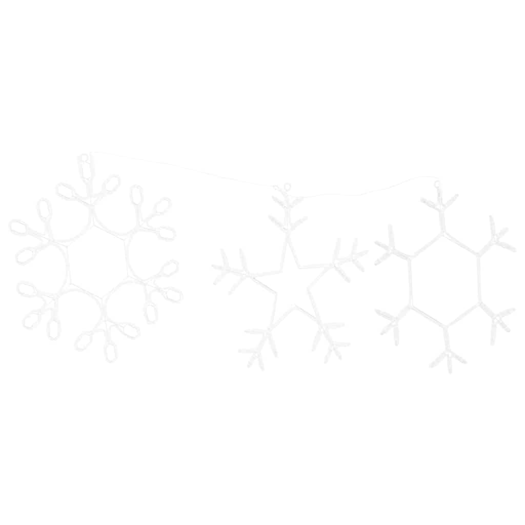 Jule Snøfnugg Med 252 Led Varmhvit 45 X 38 Cm Pvc