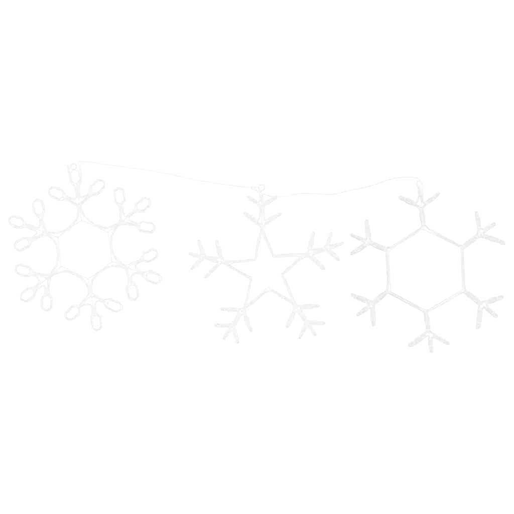 Jule Snøfnugg Med 252 Led Varmhvit 45 X 38 Cm Pvc