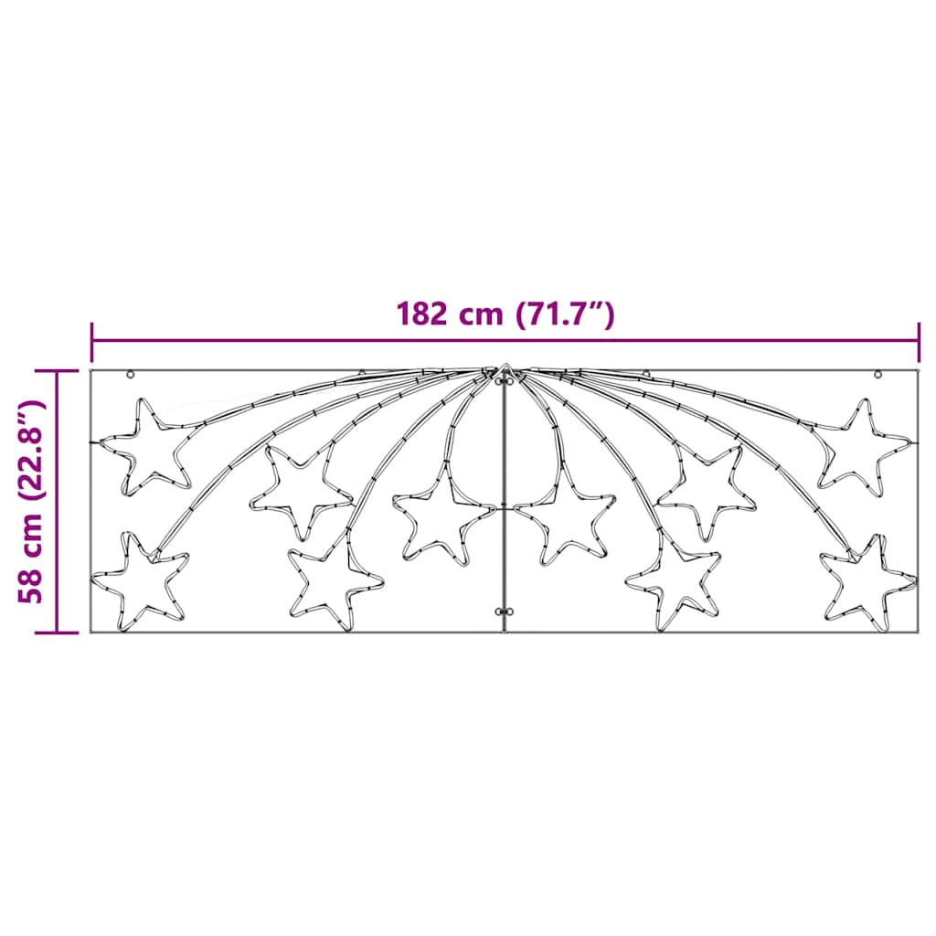 Juletre Stjerne Med 432 Led Flerfarget 180 X 57 Cm Pvc