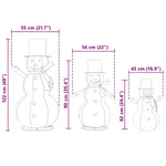 Jule Snømann Familie 3 Pcs Varmhvit 81 X 60 X 125 Cm Stoff