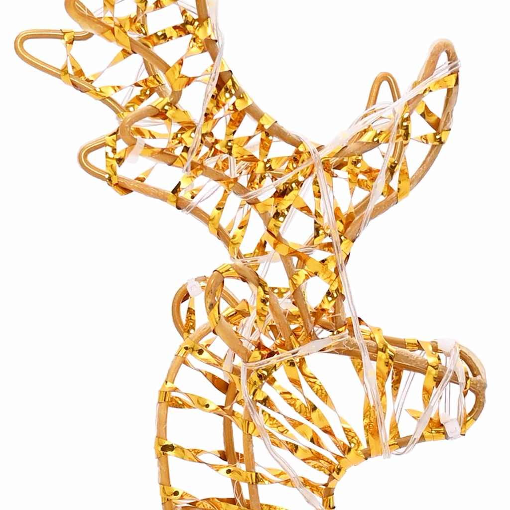 Reinsdyr Trekke Slede Med 160 Led Varmhvit 30 X 12 X 55 Cm Pet