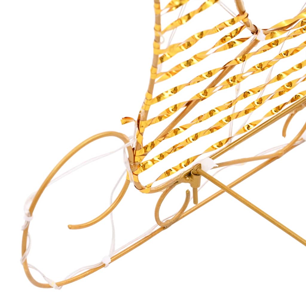 Reinsdyr Trekke Slede Med 160 Led Varmhvit 30 X 12 X 55 Cm Pet