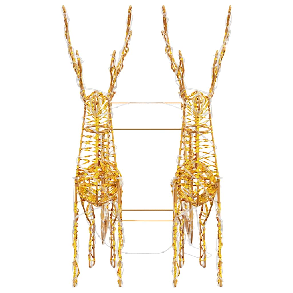 Reinsdyr Trekke Slede Med 160 Led Varmhvit 30 X 12 X 55 Cm Pet