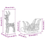 Reinsdyr Trekke Slede Med 160 Led Varmhvit 30 X 12 X 55 Cm Pet