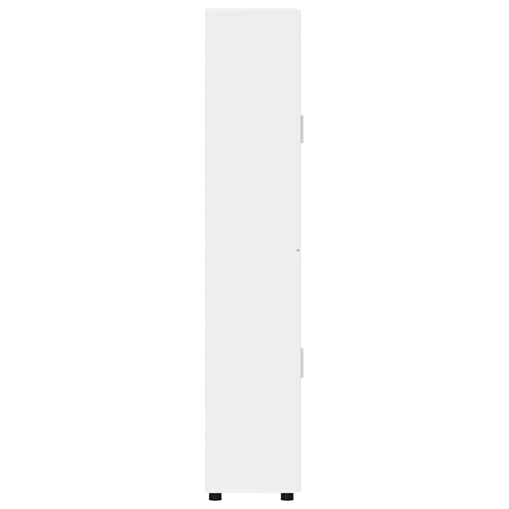 Høyskap Med Hylle Med Dør Hvit 60 X 35 X 182 Cm Konstruert Tre