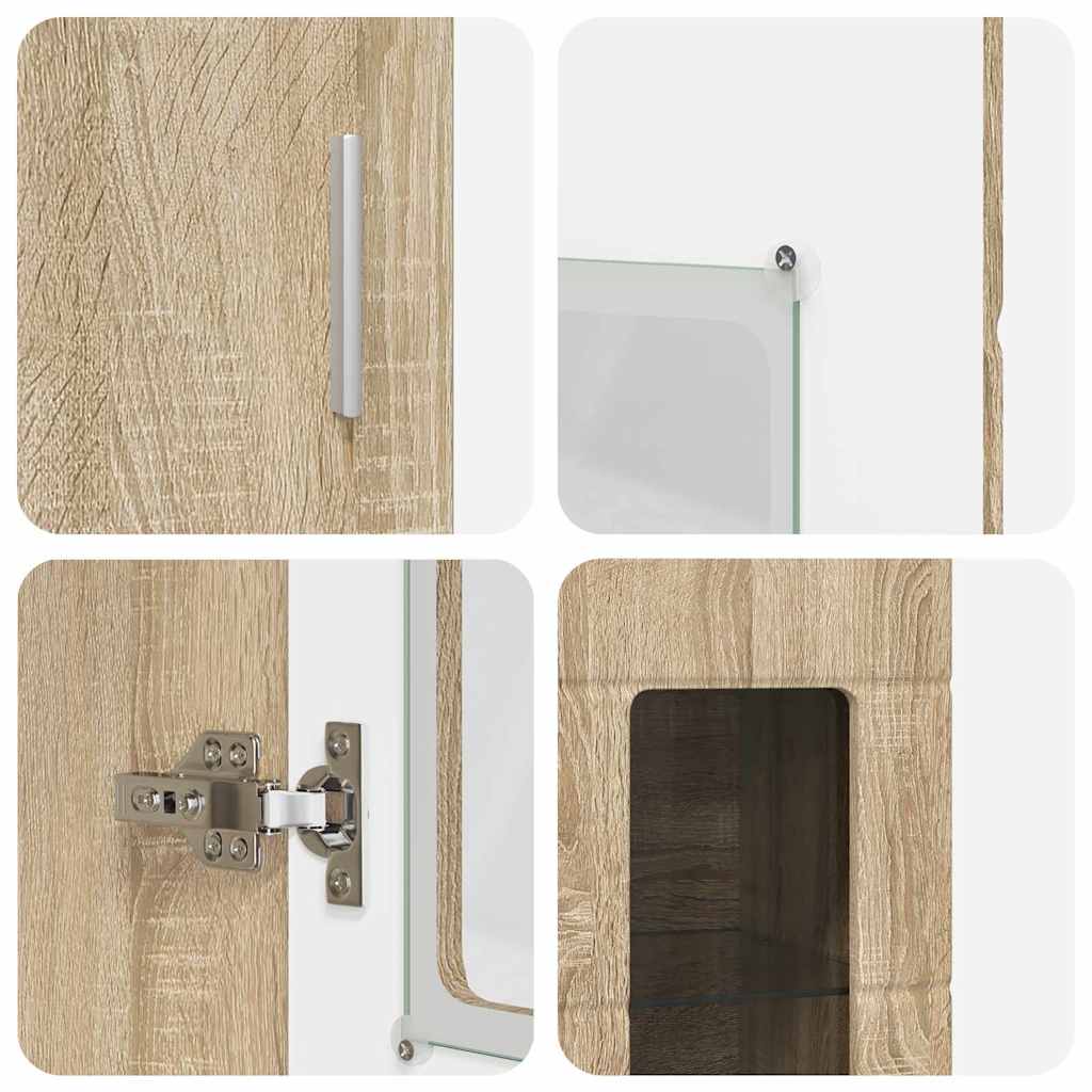 Høyskap Med Hylle Sonoma Eik 60 X 35 X 182 Cm Konstruert Tre