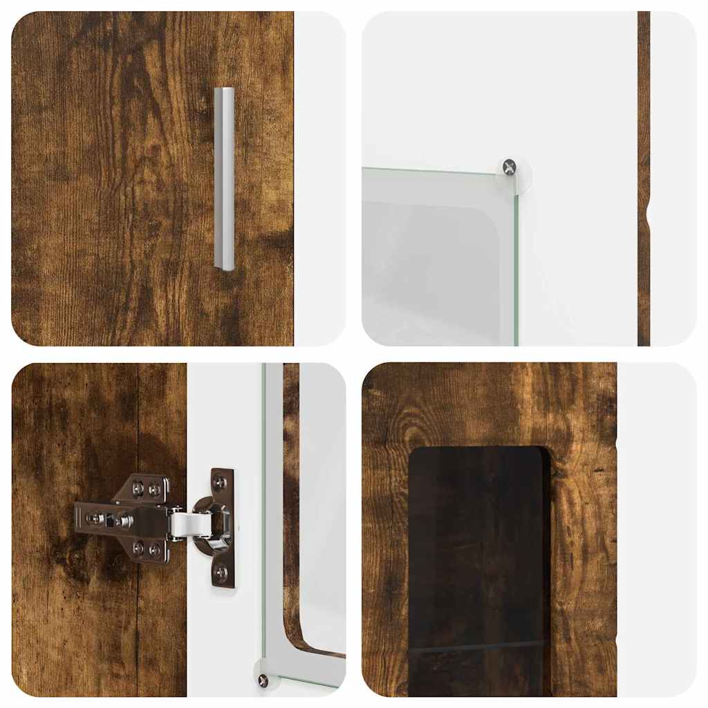 Høyskap Med Hylle Røkt Eik 60 X 35 X 182 Cm Konstruert Tre