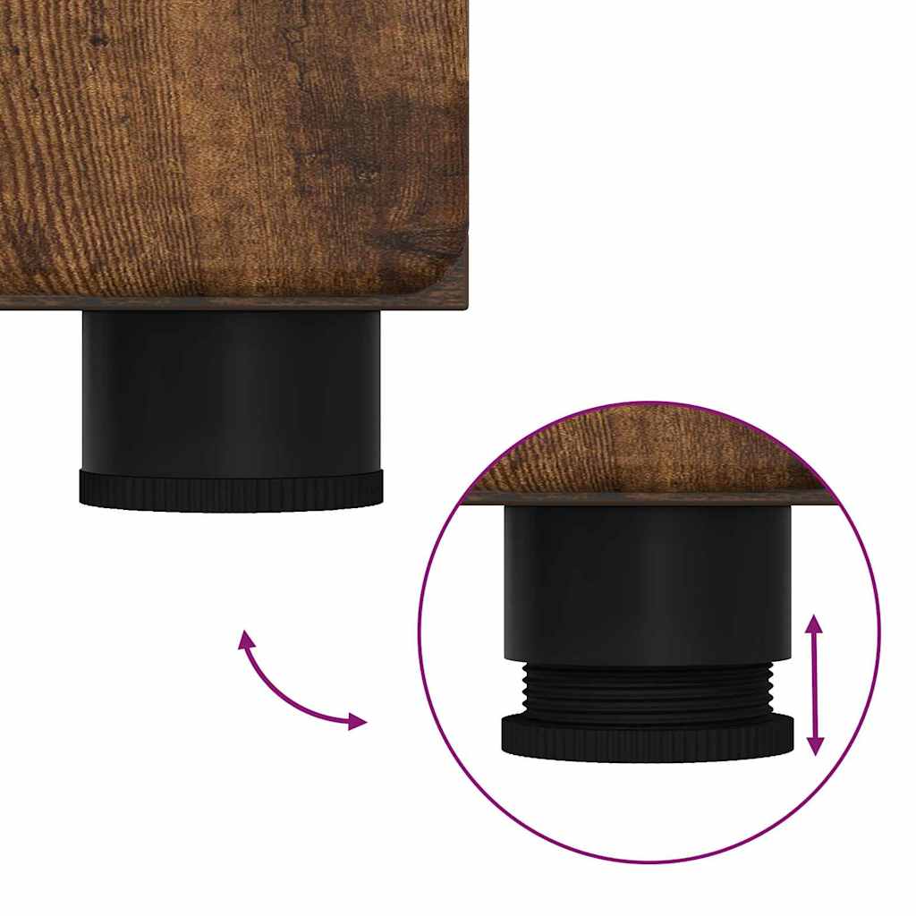 Høyskap Med Hylle Røkt Eik 60 X 35 X 182 Cm Konstruert Tre