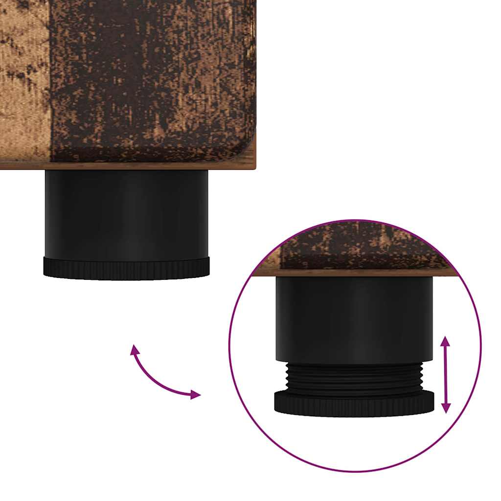 Høyskap Med Hylle Gammelt Tre 60 X 35 X 182 Cm Konstruert Tre